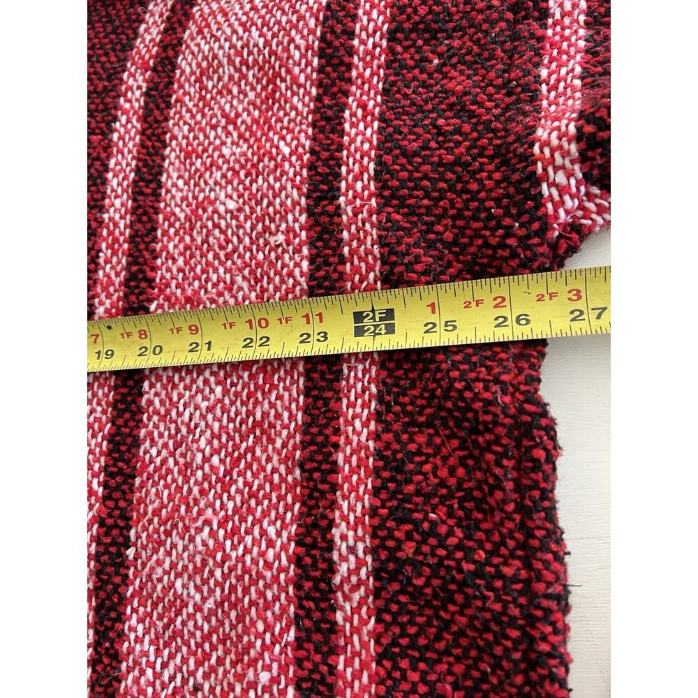 Artesanías Cuamatzi Baja Hoodie XXL Mexican Jerga Drug Rug Pullover Red Black - Picture 10 of 10